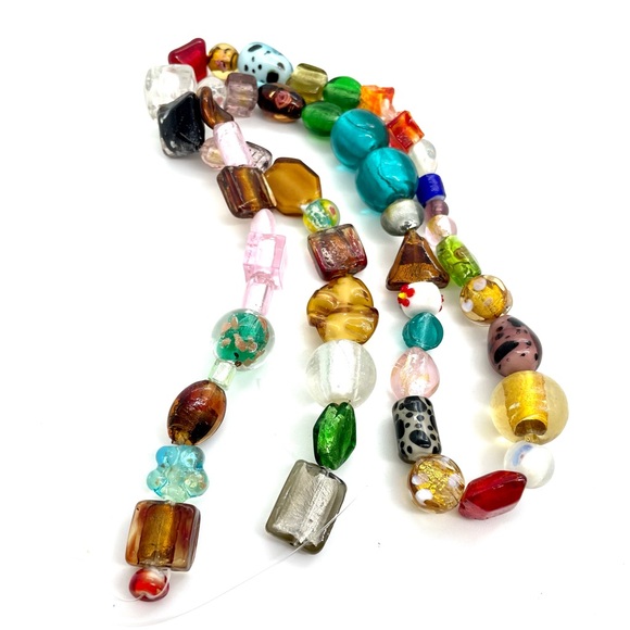 Jewelry Fancy Glass Beads 3 Strand Poshmark